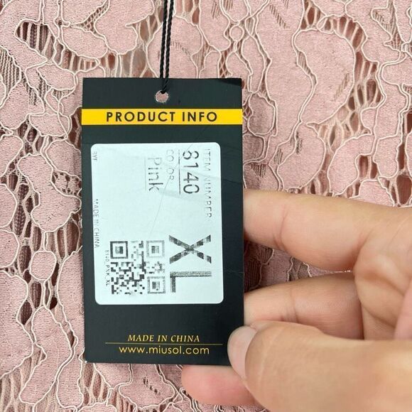 NWT Miusol Women's‎ Retro Floral Lace Evening Cocktail Mini Dress Size XL Pink - Picture 5 of 12